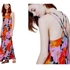 LOFT Spaghetti Strap Floral Maxi Dress